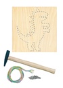 Yarn Picture set 20x20cm (incl nagel, garen, hamer) - Dinosaurus