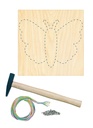 Yarn Picture set 20x20cm (incl nagel, garen, hamer) - Vlinder