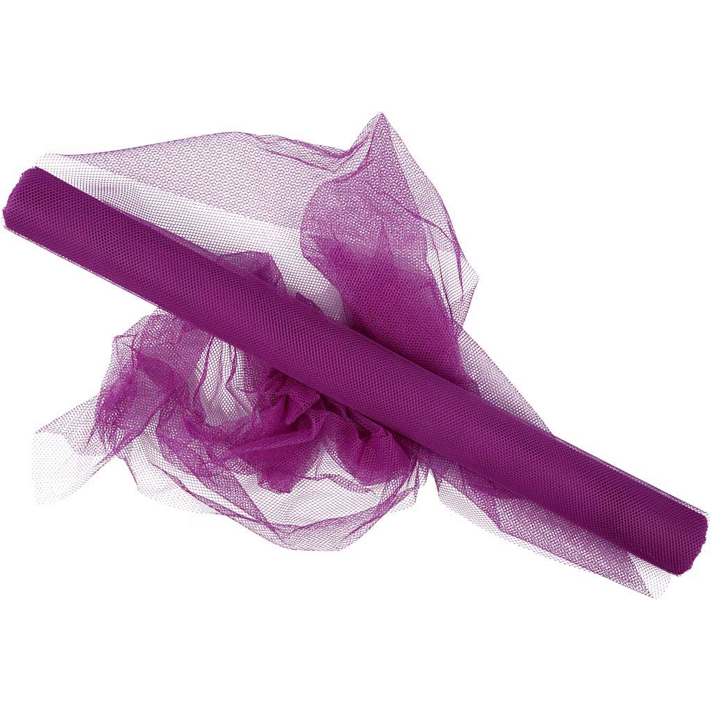 Tulle, L: 50 cm, violet, 5 m/ 1 rouleau