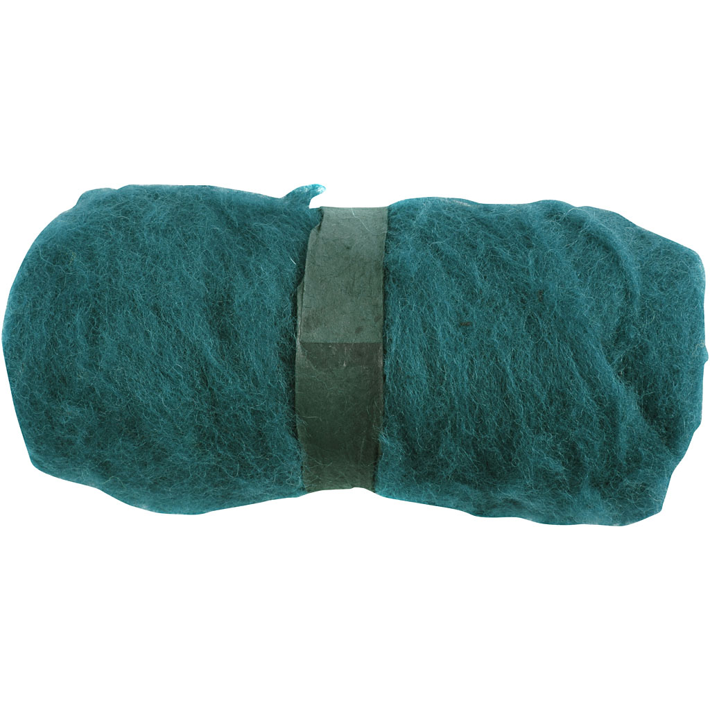 Pelote de laine cardée 100gr - Vert