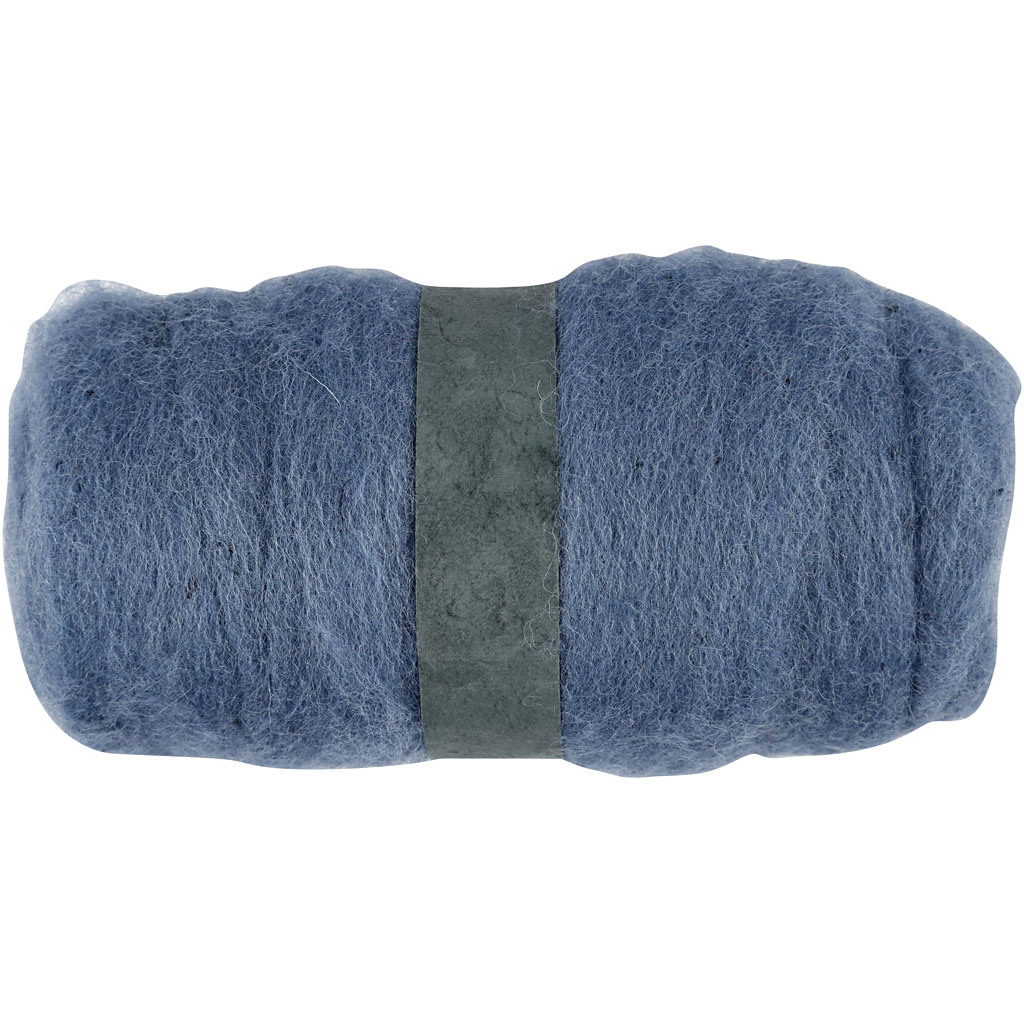 Pelote de laine cardée 100gr - Bleu Ciel
