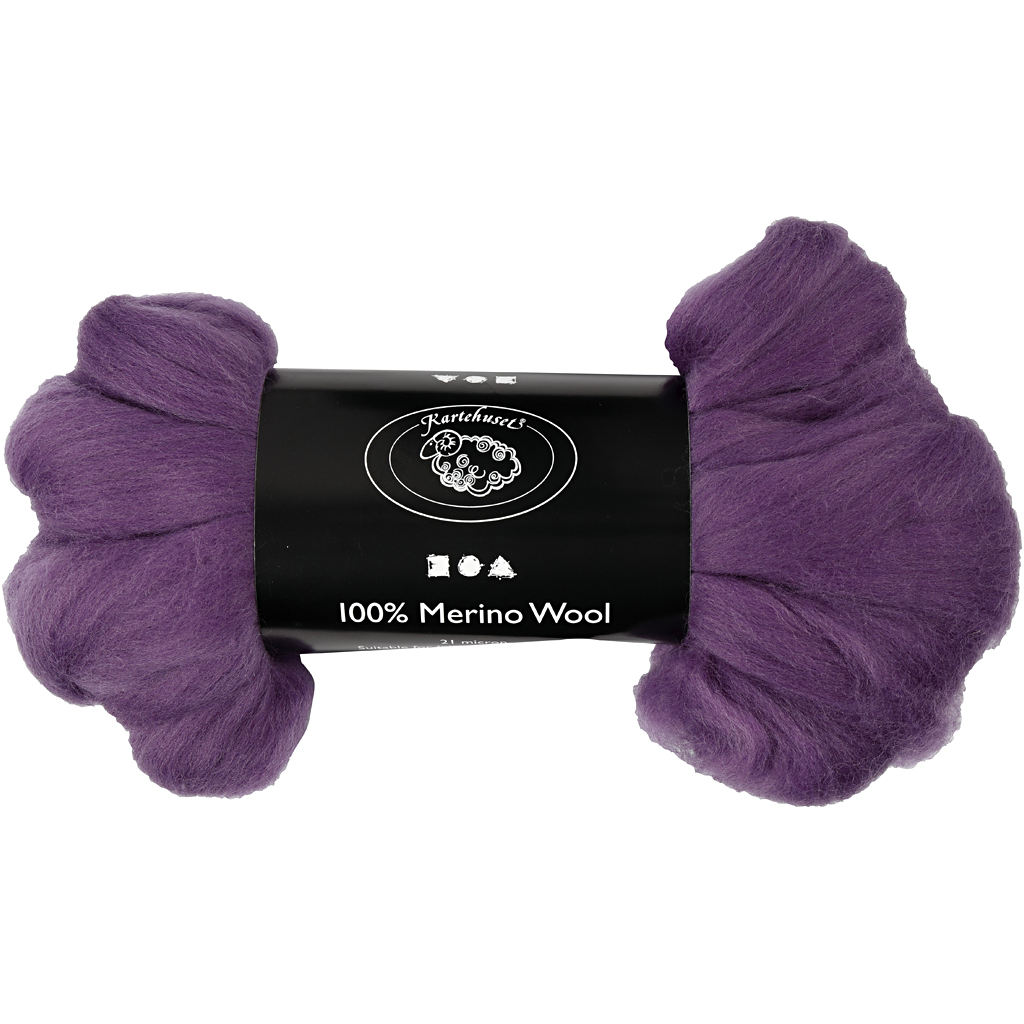 Merino wol, 21 micron, 100 gr violet