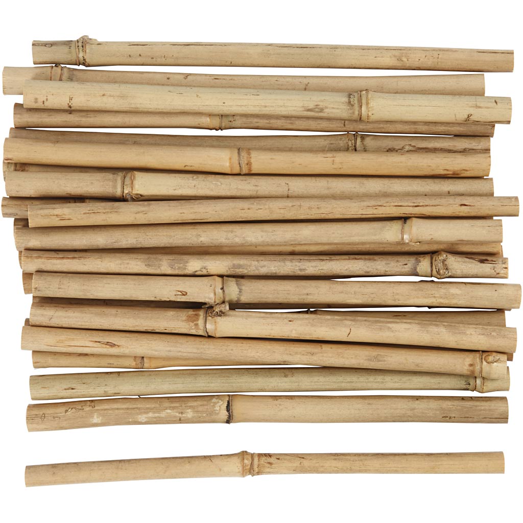 Stokken van bamboe, L: 20 cm, dikte 8-15 mm, 30 stuk/ 1 doos