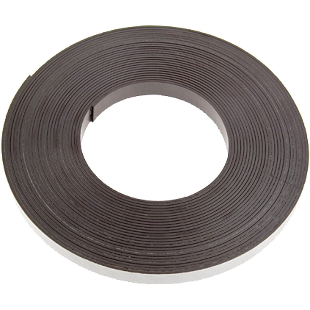 Magneetband zelfklevend, 12.5 mm - dikte 1.5 mm - 10 m