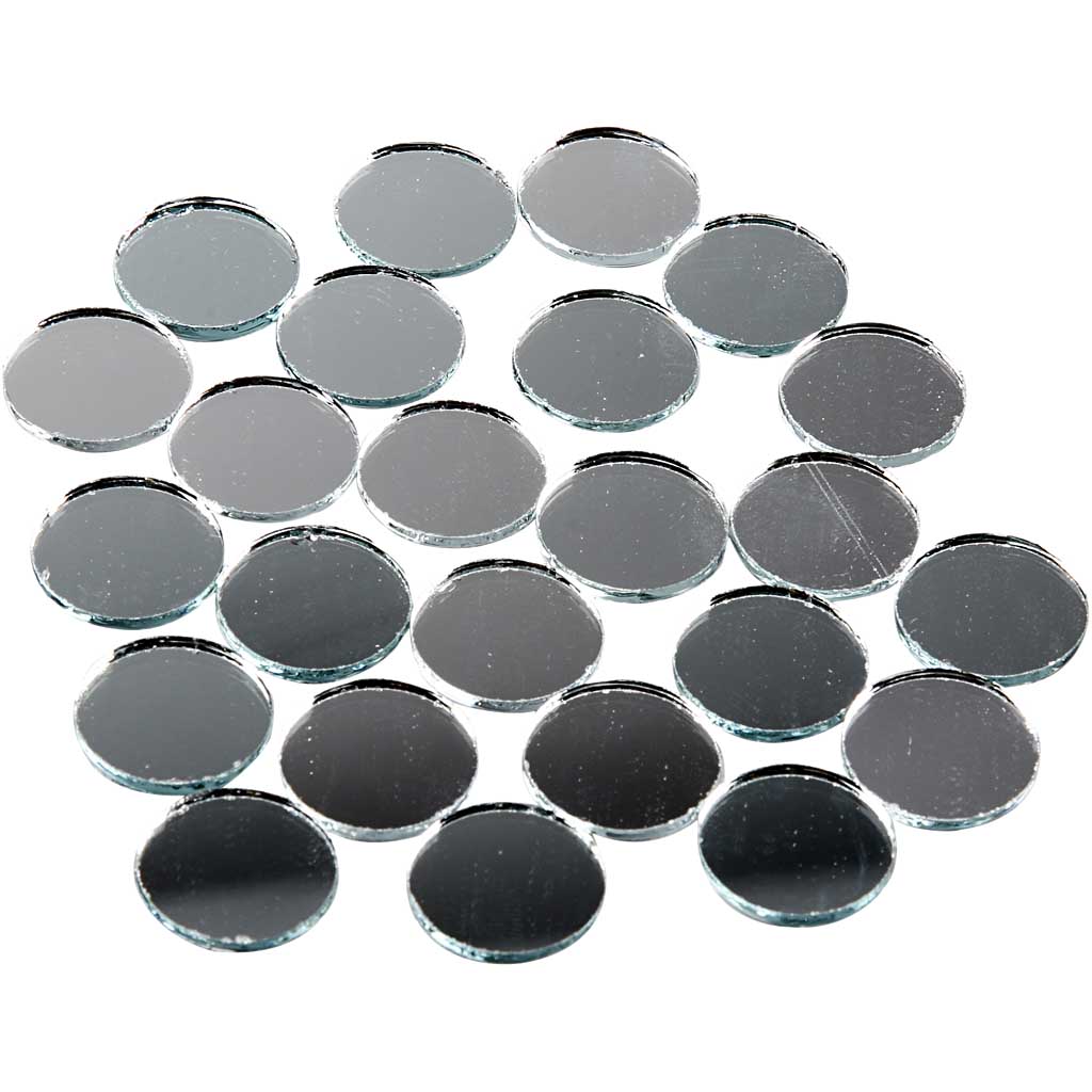 Spiegel mozaiek tegels, ronde, d: 18 mm, dikte 2 mm, 400 stuks