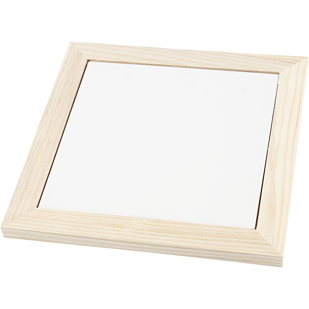 Dessous-de-plat avec cadre en bois, dim. 18,5x18,5x1,16 cm, 1 pièce