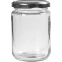 Glazen pot 370 ml met schroefdeksel, H: 11 cm, d: 7,5 cm - 6 stuks