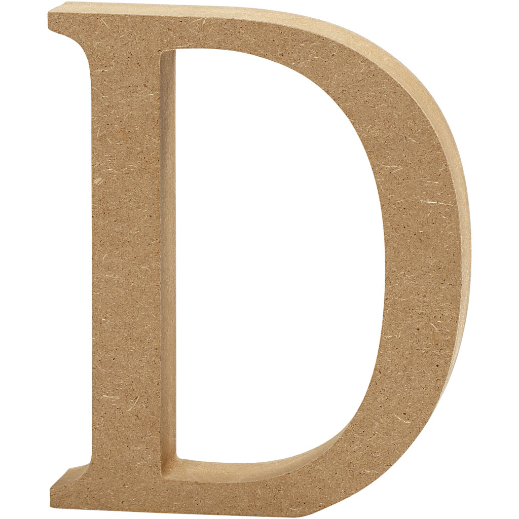 Letter MDF, H: 13 cm, dikte 2 cm - D