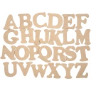 Houten letters, , 4 cm - dikte 2.5 mm, 26 stuks (MDF)