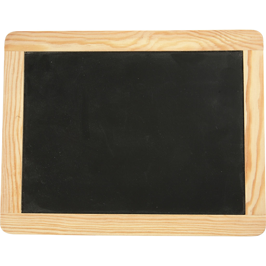 Krijtbord met houten rand, afm 19x24 cm