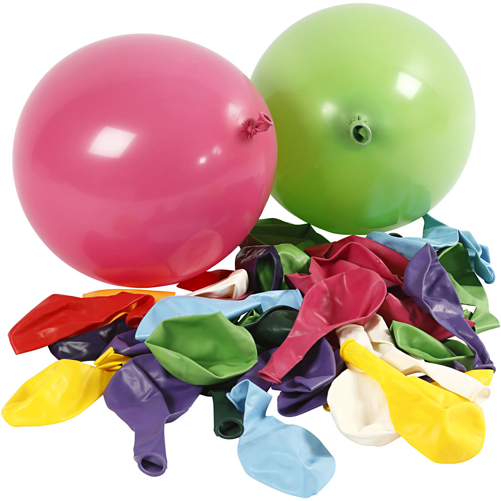 Ballons, Ronds, d: 23 cm, couleurs assorties, 100 pièce/ 1 Pq.