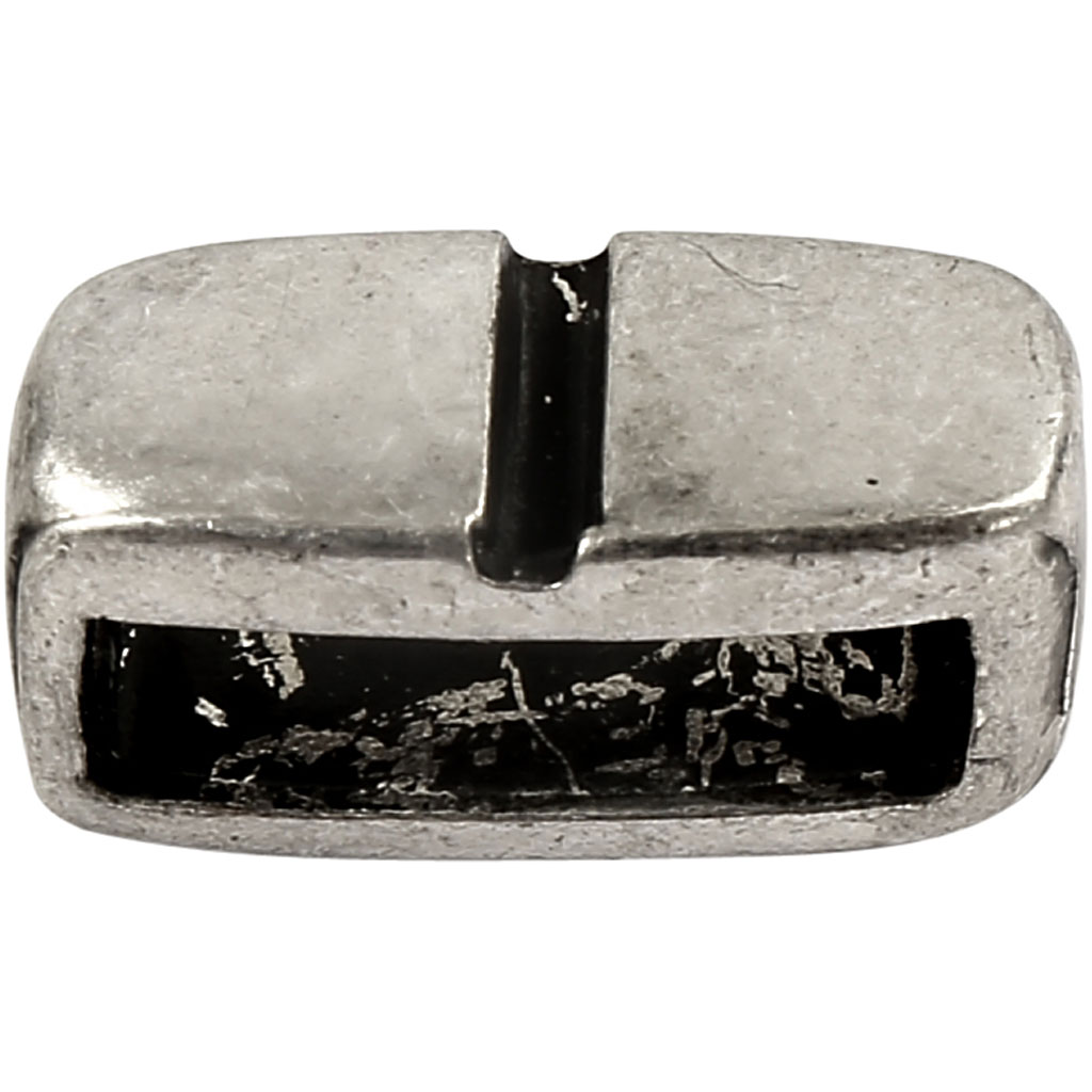 Spacer kraal, afm 6x14 mm, gatgrootte 10x3 mm, 5 stuks, antiek zilver