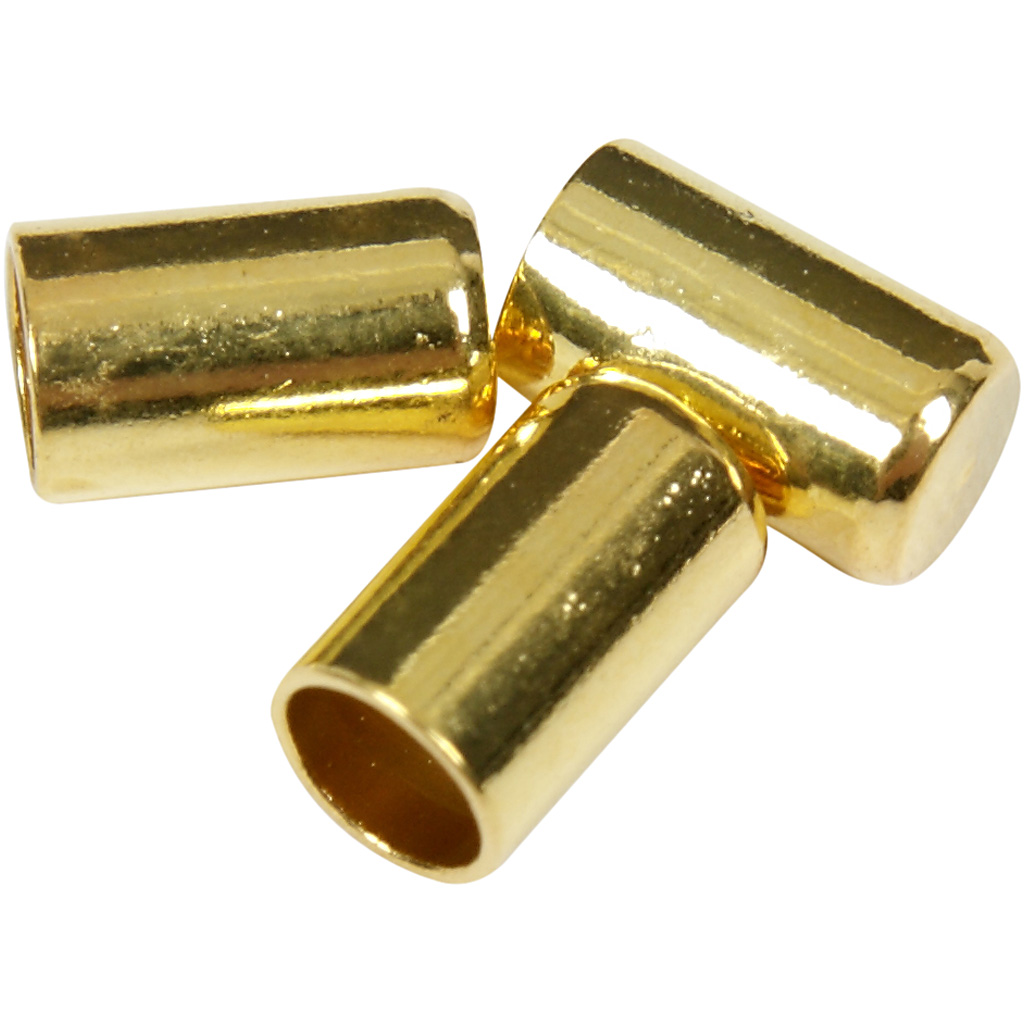 Eindkap, d: 2,5 mm, goud - 50 stuks