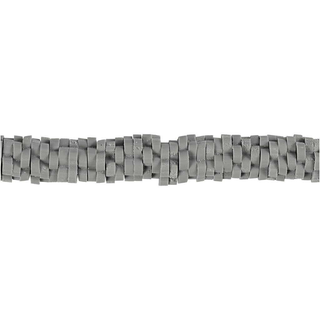 Klei kralen, d: 5-6 mm, gatgrootte 2 mm, 145 stuks, grijs