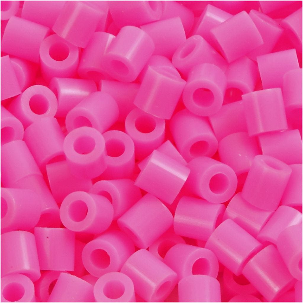 Strijkkralen, roze (32222), afm 5x5 mm, gatgrootte 2,5 mm, medium, 6000 stuk/ 1 doos