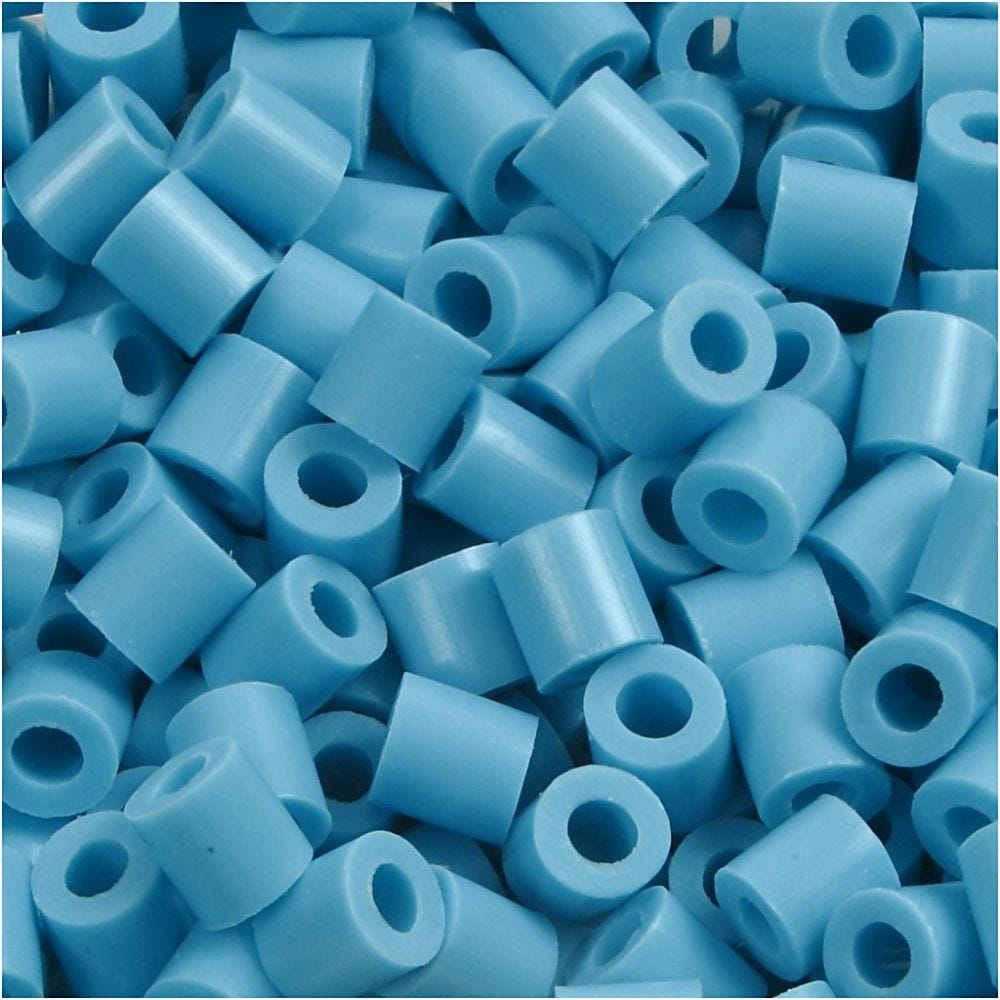 Perles à repasser, dim. 5x5 mm, diamètre intérieur 2,5 mm, medium, turquoise (32256), 6000 pièce/ 1 Pq.