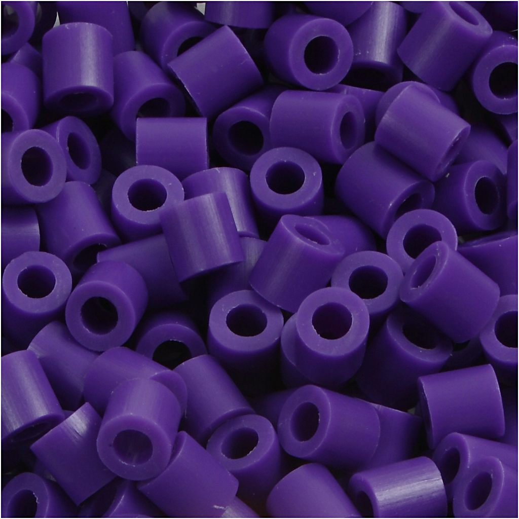 Perles à repasser, dim. 5x5 mm, diamètre intérieur 2,5 mm, medium, violet foncé (32234), 6000 pièce/ 1 Pq.