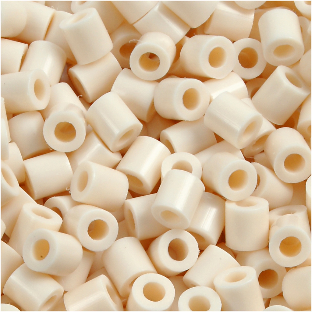 Perles à repasser, dim. 5x5 mm, diamètre intérieur 2,5 mm, medium, beige clair (32251), 6000 pièce/ 1 Pq.