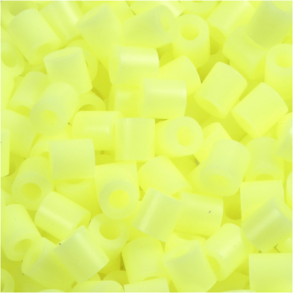Perles à repasser, dim. 5x5 mm, diamètre intérieur 2,5 mm, medium, jaune pastel (32244), 6000 pièce/ 1 Pq.