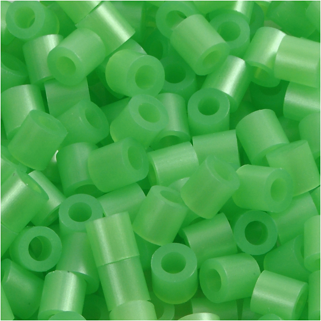 Perles à repasser, dim. 5x5 mm, diamètre intérieur 2,5 mm, medium, vert nacre (32240), 6000 pièce/ 1 Pq.