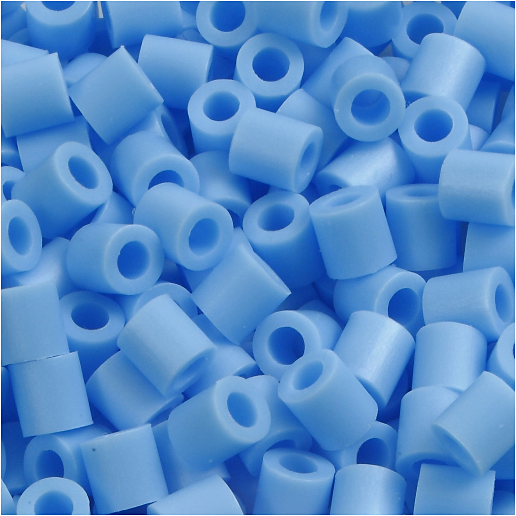 Perles à repasser, dim. 5x5 mm, diamètre intérieur 2,5 mm, medium, bleu pastel (32224), 6000 pièce/ 1 Pq.