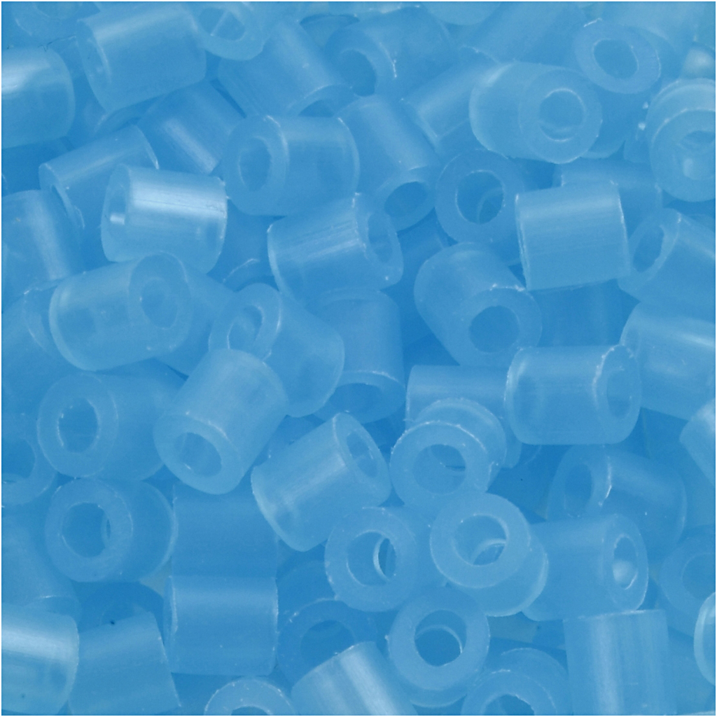 Perles à repasser, dim. 5x5 mm, diamètre intérieur 2,5 mm, medium, bleu néon (32235), 6000 pièce/ 1 Pq.