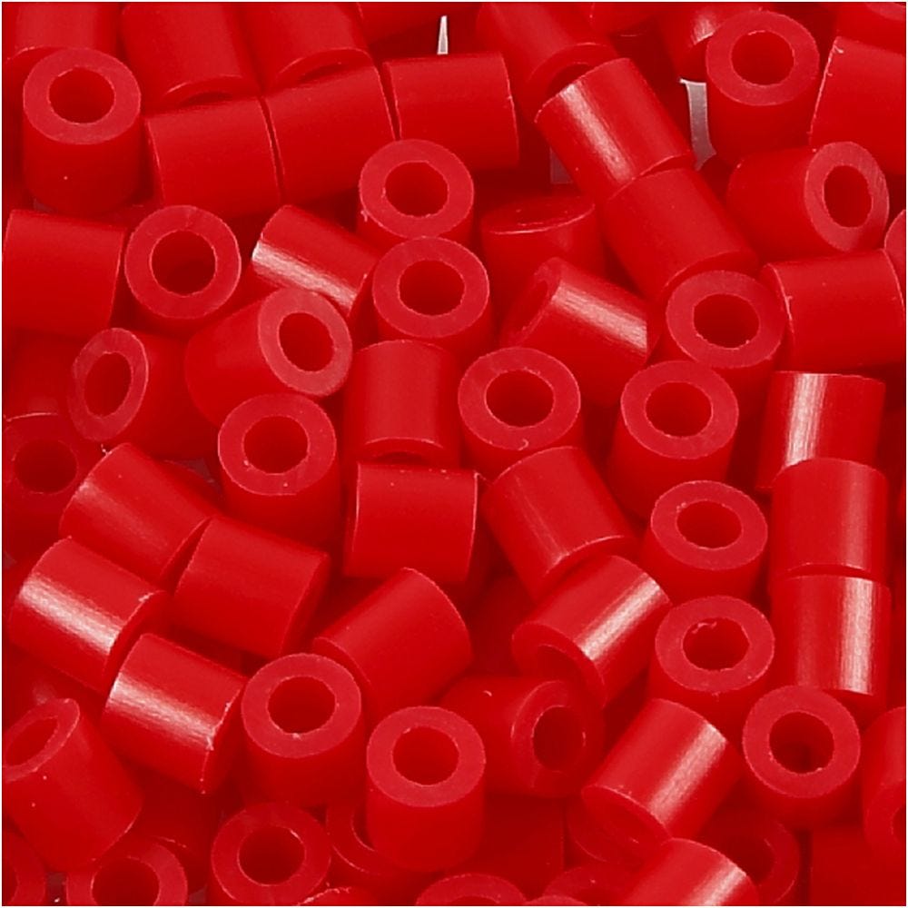 Strijkkralen, rood (32231), afm 5x5 mm, gatgrootte 2,5 mm, medium, 6000 stuk/ 1 doos