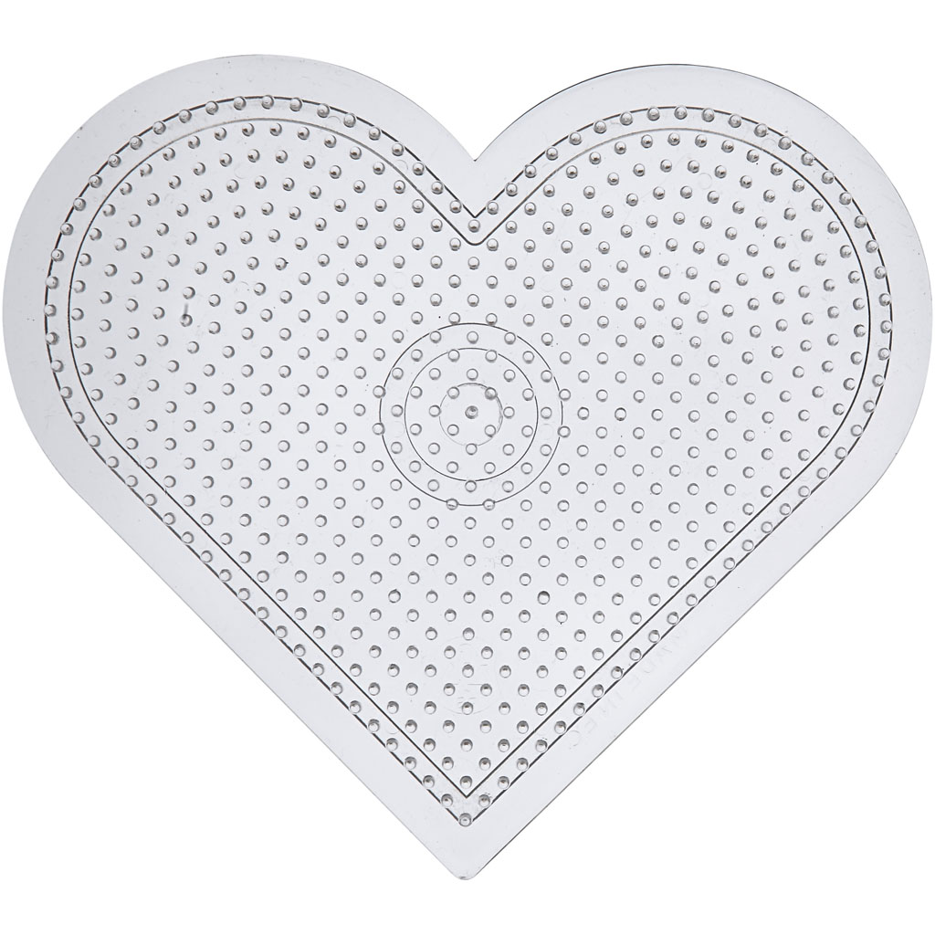 Plaque à picots, large coeur, H: 15 cm, transparent, 10 pièce/ 1 Pq.