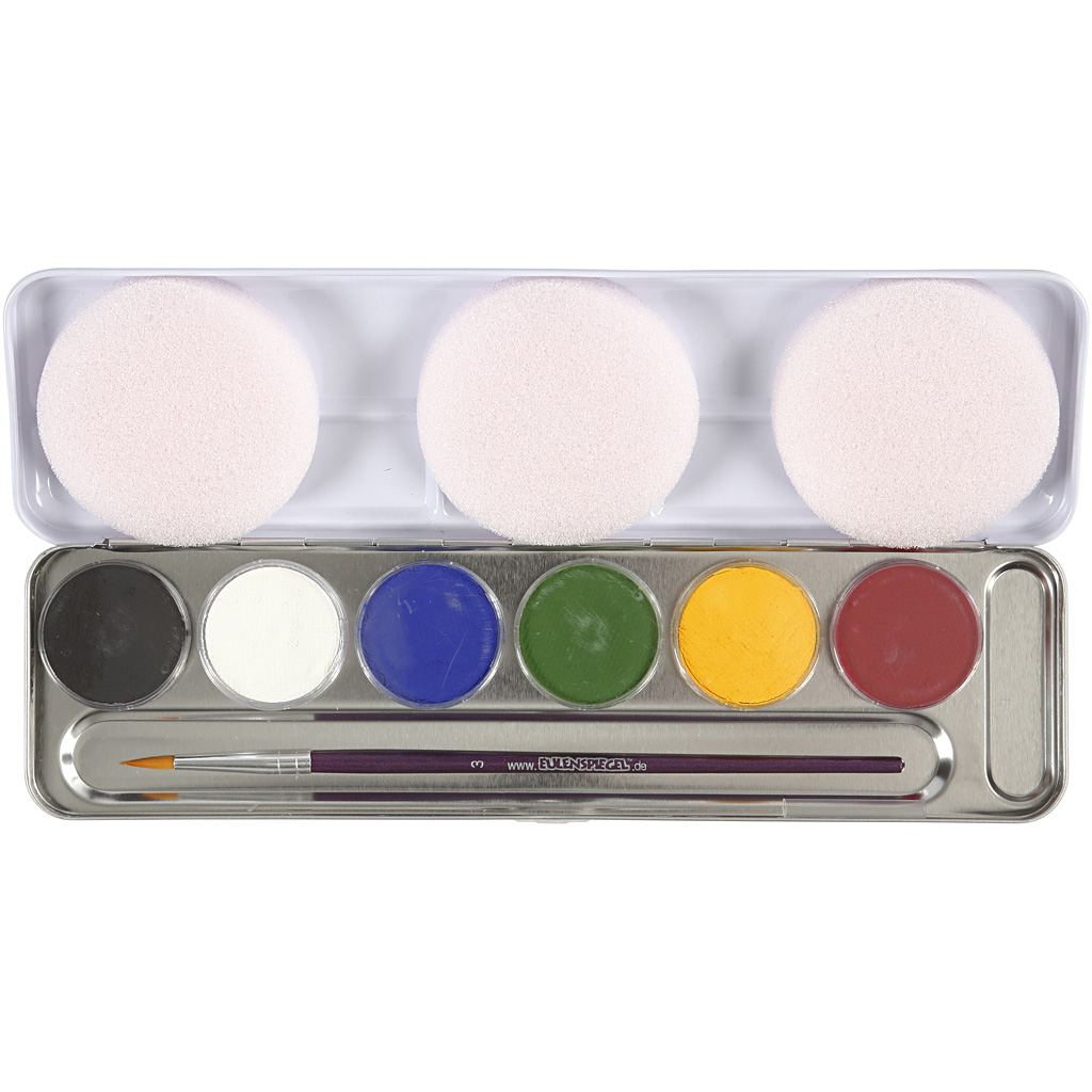 Maquillage visage à base d'eau, couleurs assorties, 6 couleur/ 1 set