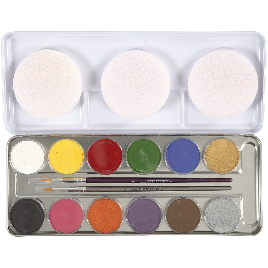 Maquillage visage à base d'eau, couleurs assorties, 12 couleur/ 1 set
