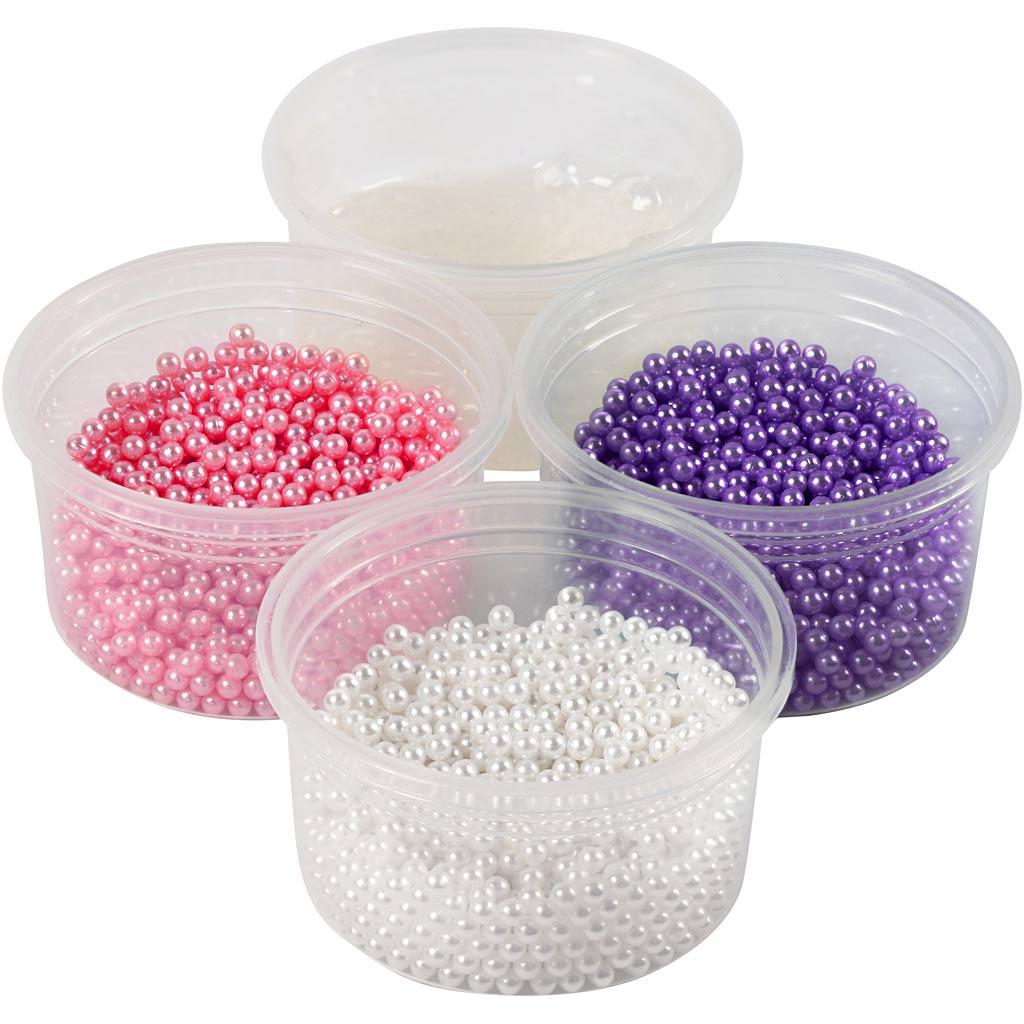 Pearl Clay®, roze, paars, wit, 1 set, 3x25+38 gr