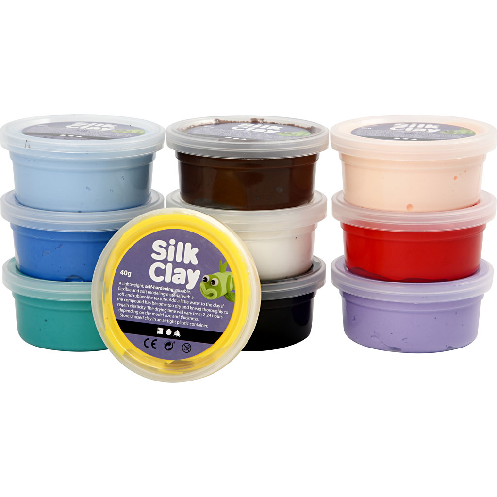 Silk Clay®, Basic 1, couleurs assorties, 10x40 gr/ 1 Pq.