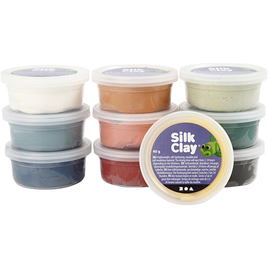 Silk Clay®, couleurs pastel, 10x40 gr/ 1 Pq.
