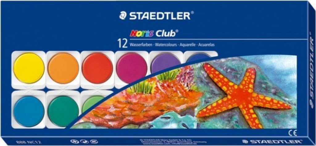 Staedtler Noris boîte de peinture à l'eau 12 couleurs