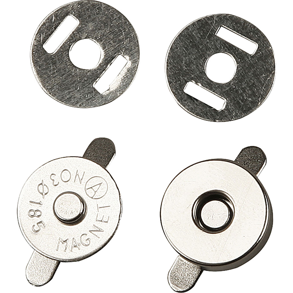 Magneetsluiting Zilver, 18 mm - 25 stuks