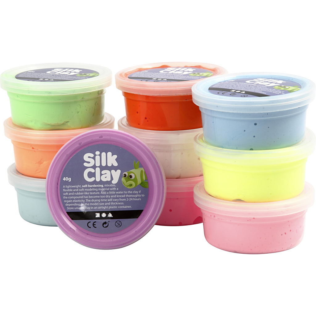 Silk Clay®, Basic 2, couleurs assorties, 10x40 gr/ 1 Pq.