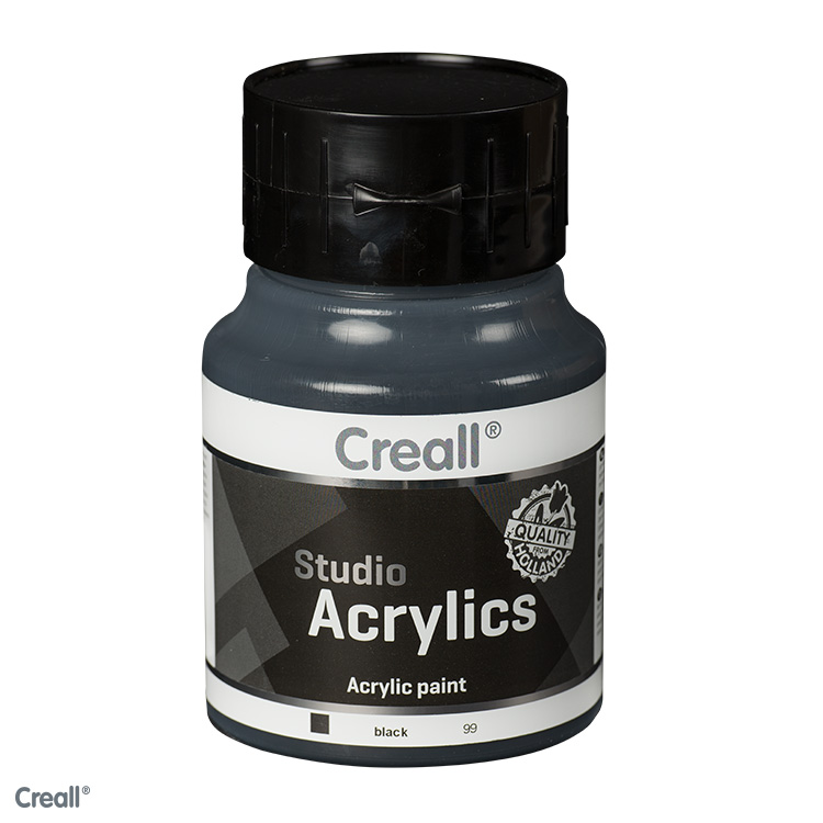 Creall Studio Acrylics acrylverf 500ml Zwart