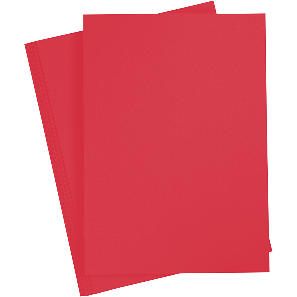 Tekenkarton 220g/m², DIN A4, 100 vellen, warm rood