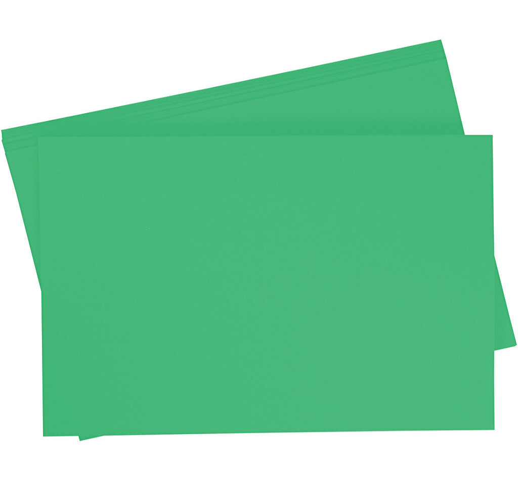 Getint papier 130g/m², 50x70cm, 10 vellen, smaragdgroen