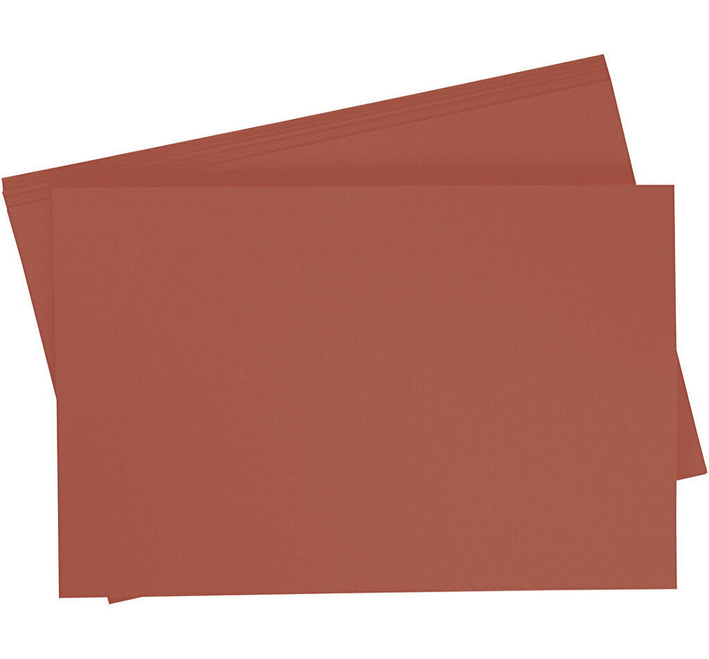Getint papier 130g/m², 50x70cm, 10 vellen, roodbruin