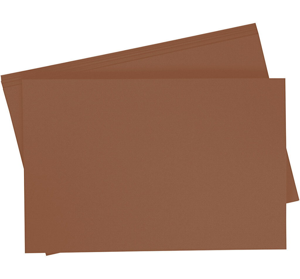 Getint papier 130g/m², 50x70cm, 10 vellen, chocoladebruin