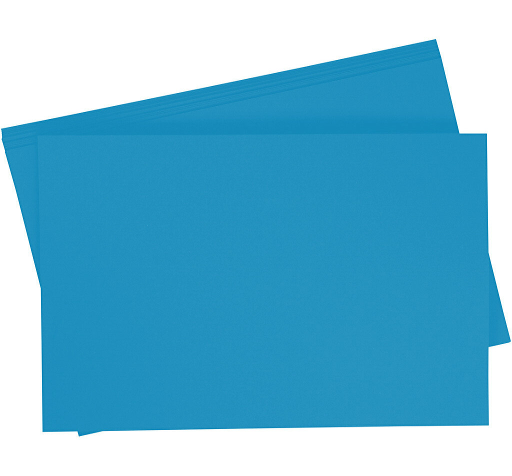 Papier à dessin teinté 130g/m², 50x70cm, 10 flles, bleu moyen