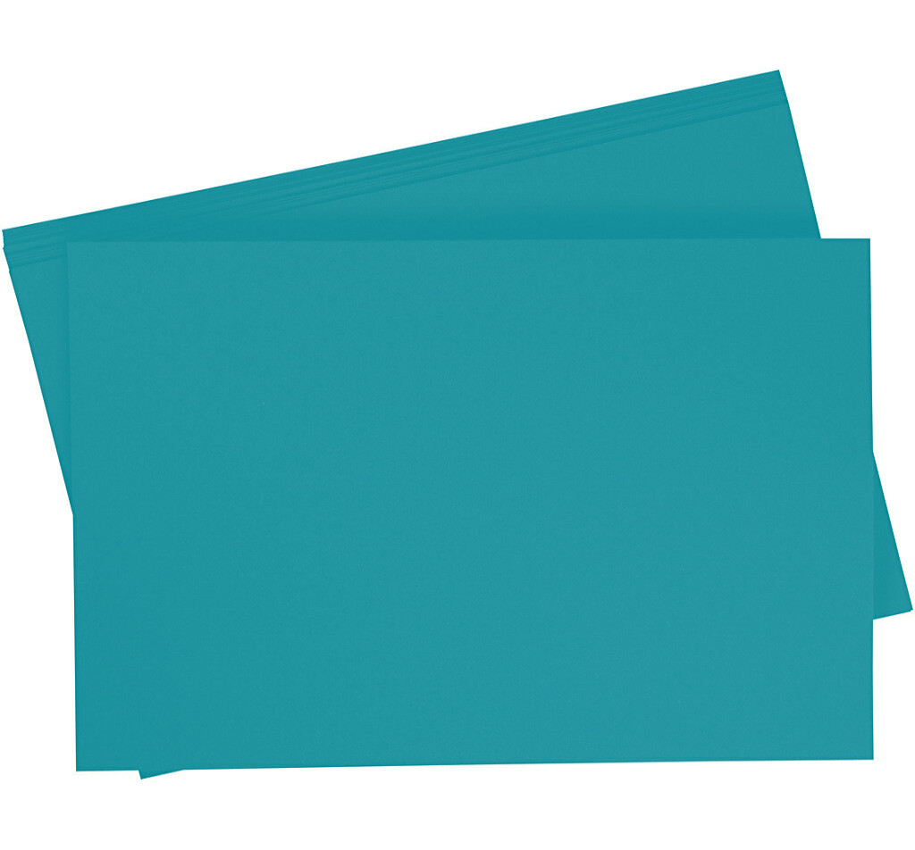 Papier à dessin teinté 130g/m², 50x70cm, 10 flles, turquoise