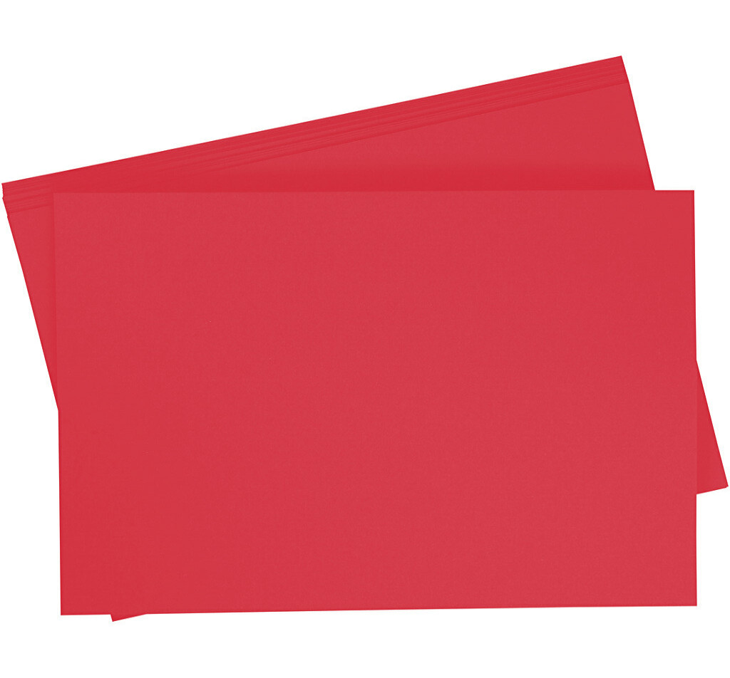 Getint papier 130g/m², 50x70cm, 10 vellen, heet rood