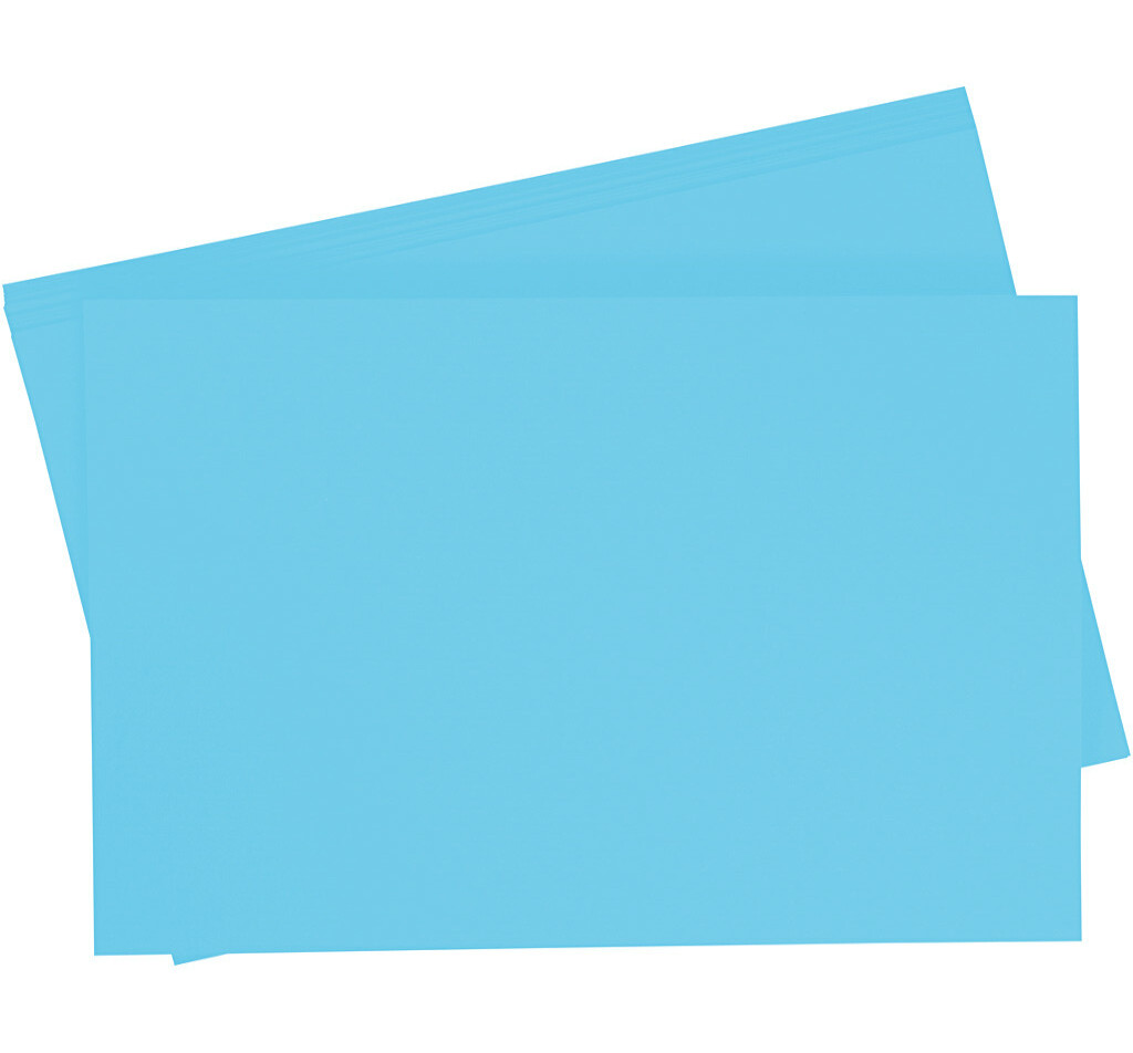 Getint papier 130g/m², 50x70cm, 10 vellen, hemelsblauw