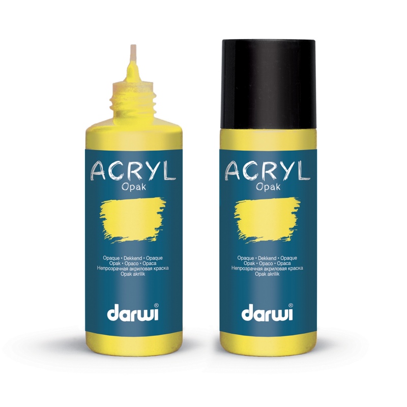 Darwi Acryl Opak acrylverf, 80ml, Citroengeel (716)