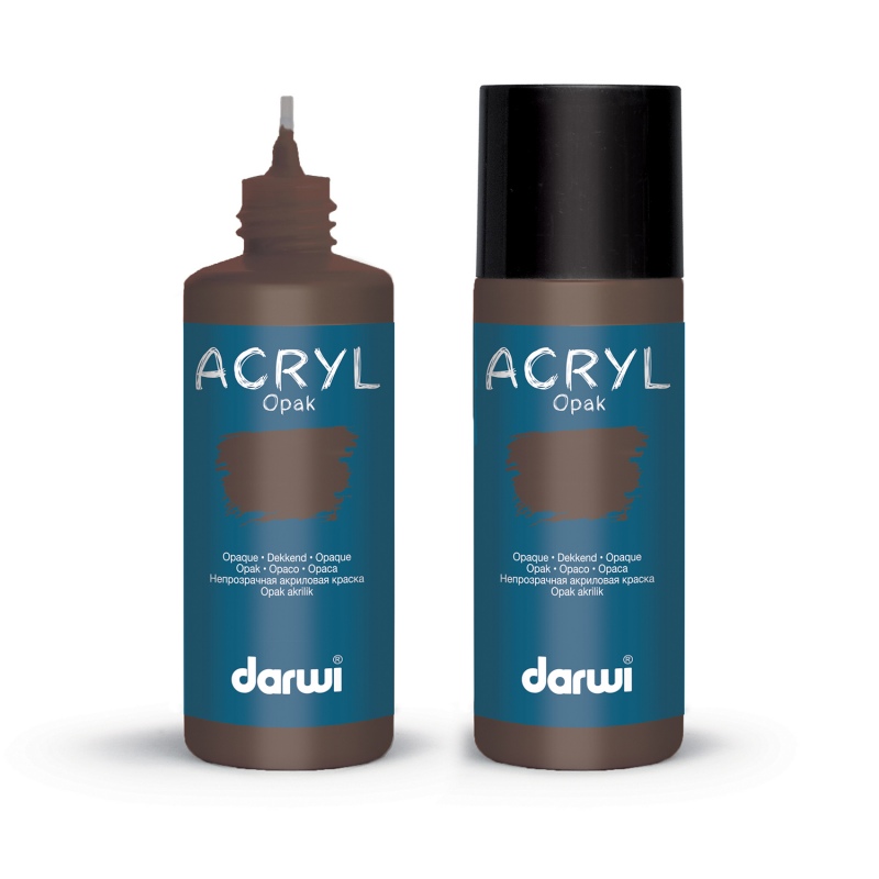 Darwi Acryl Opak acrylverf, 80ml, Donker Bruin (805)