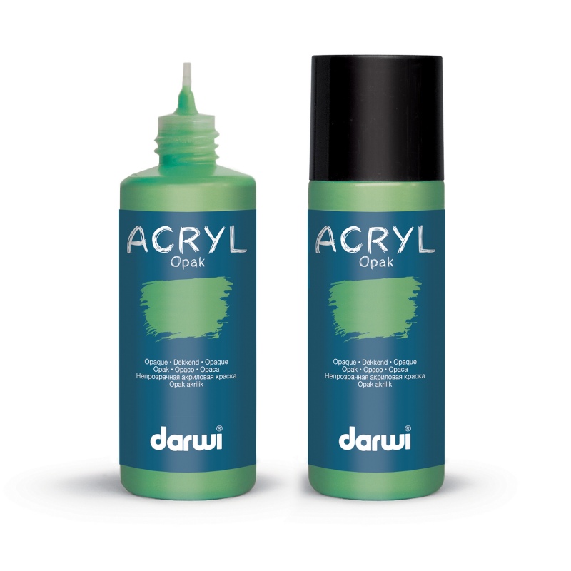 Darwi Acryl Opak acrylverf, 80ml, Gras Groen (623)