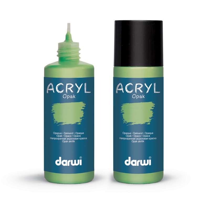 Darwi Acryl Opak acrylverf, 80ml, Licht Groen (611)