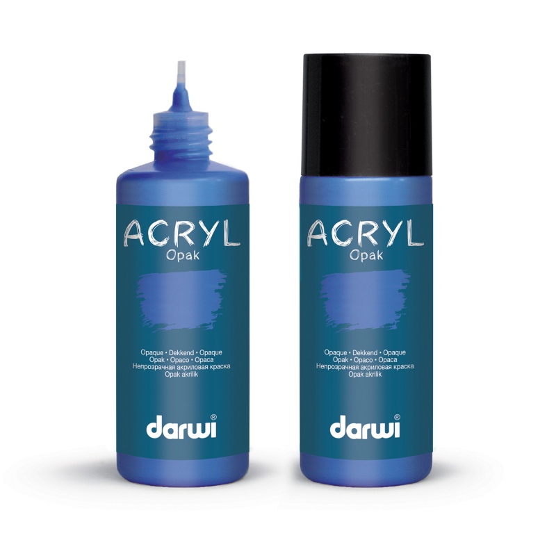 Darwi Acryl Opak acrylverf, 80ml, Primair Blauw (261)